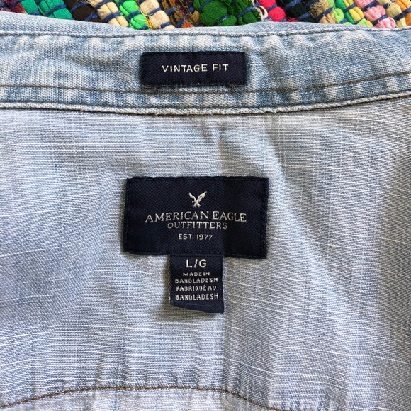 MENS VINTAGE FIT AMERICAN EAGLE DENIM SHIRT - Picture 5 of 5